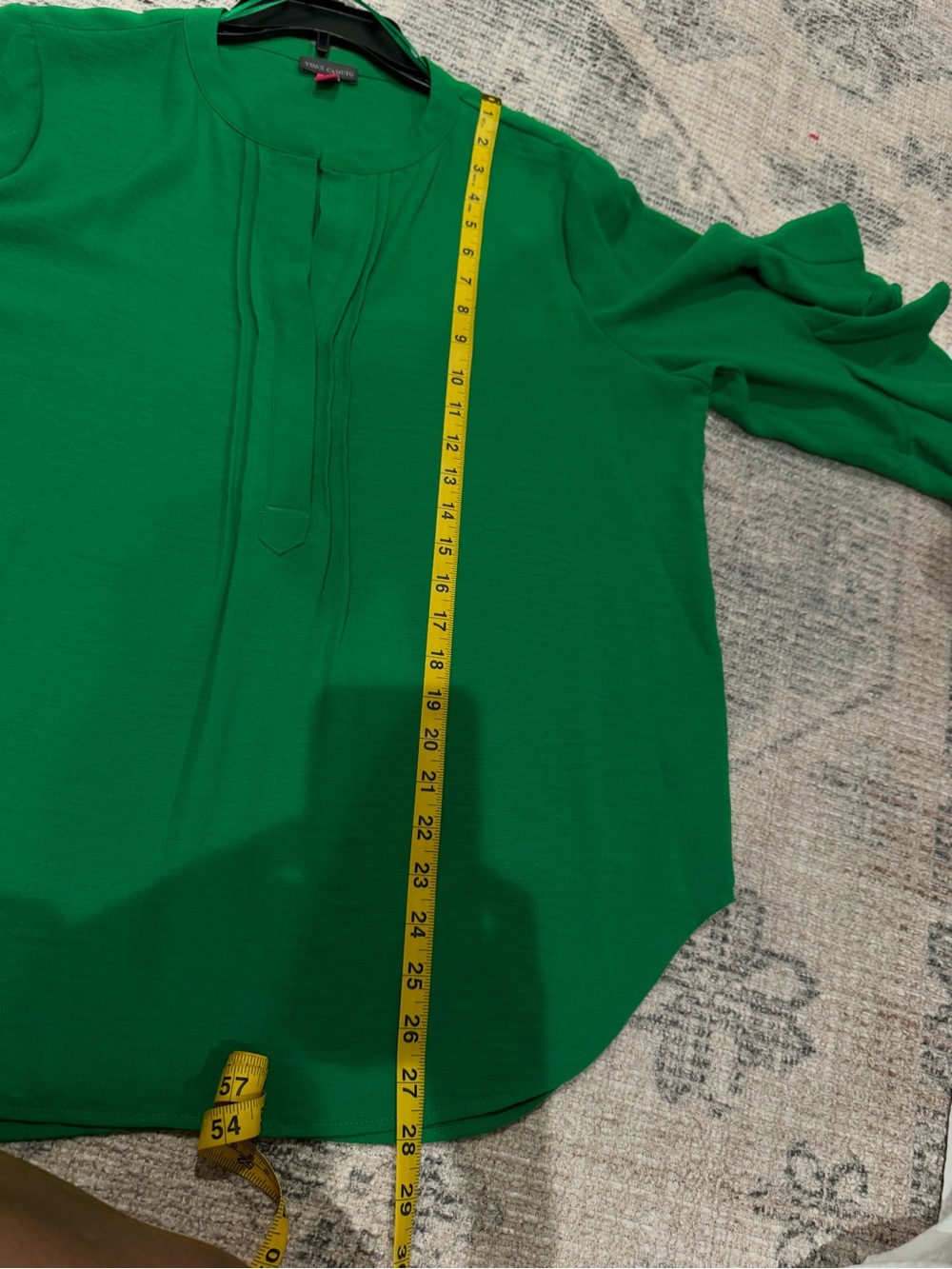 Vince Camuto Emerald Green Ruffle Sleeve Blouse - Picture 7 of 13